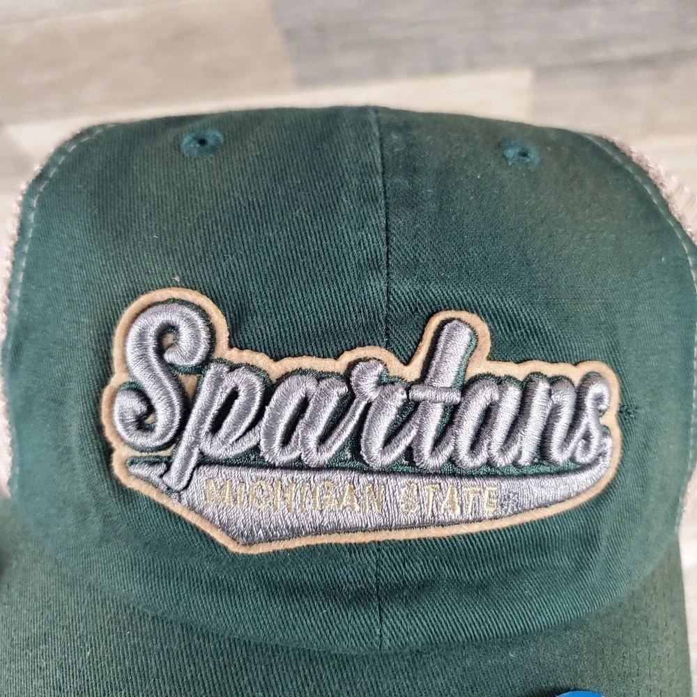 Top Of The World Mens Trucker Cap One Size Green Tan Michigan State Spartans